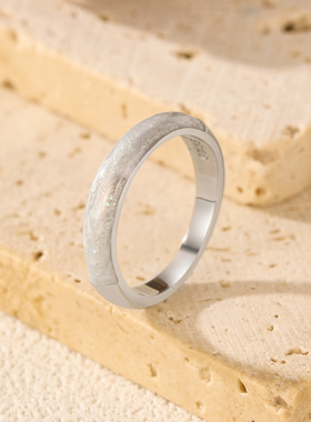 MODIAN摩典S925纯银半透明珐琅戒指女时尚设计感百搭清冷感指环