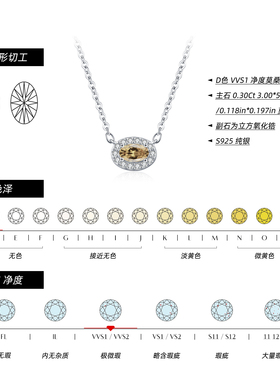 摩典莫桑钻S925纯银法式轻奢项链