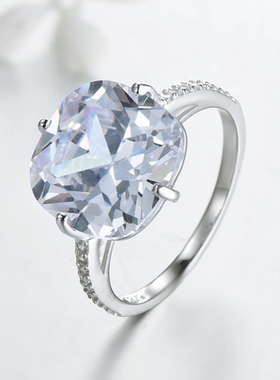 925纯银仿真大钻戒女奢华克拉