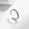 Modian S925 sterling silver retro color matching cold style ring