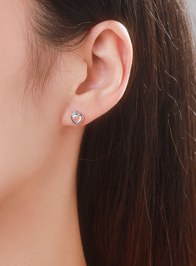 摩典925纯银心形小众戒指女