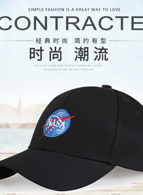 美国四季白色ins弯檐棒球鸭舌帽