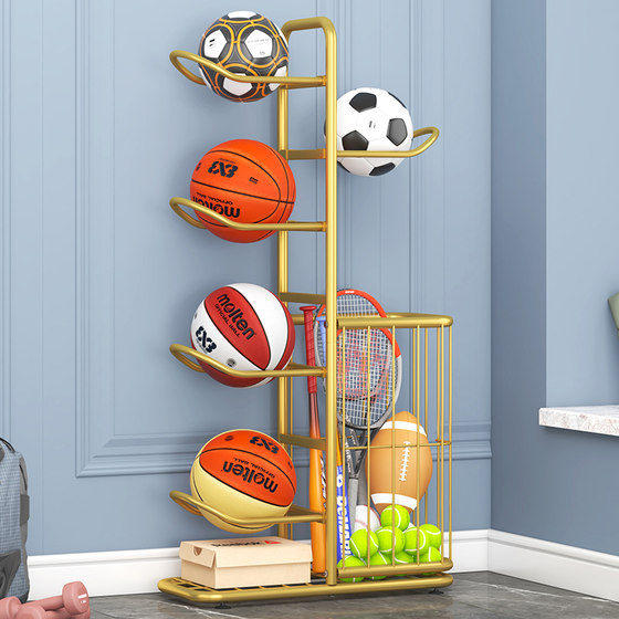 School football volleyball ball storage rack home indoor basketball rack holder storage rack multi-layer children's storage basket