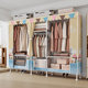 Clothes rack floor-standing bedroom clothes rack with dust cover household clothes hanger multi-functional clothes drying rack storage and storage