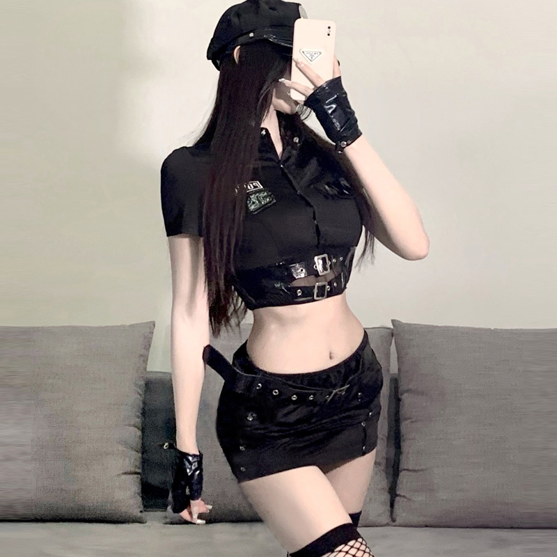 欧美纯欲风性感OL御姐秘书制服女警套装夜场cosplay空姐装机师女-图1