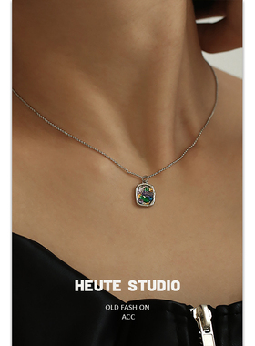 不易掉色彩色锆石金箔琉璃项链