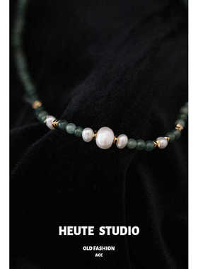 双层叠戴项链ins天然珍珠爱心