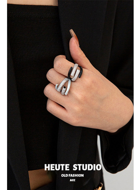 爆闪仙女大气线条开口戒指