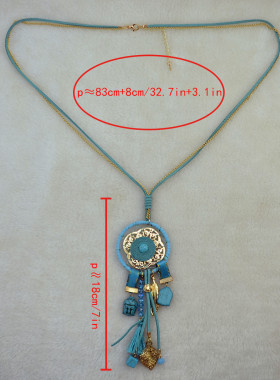 新中式红色流苏项链复古旗袍配饰