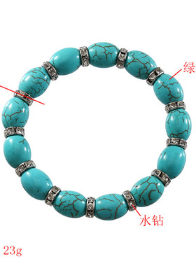 民族风百搭手链仿绿松石手串珠子