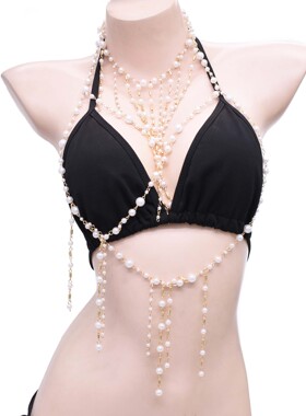 辣妹朋克风格多层叠戴仿珍珠项链