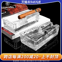 CIGARLOONG EGGPLANT Cigar Ashtray Crystal Home Creative Light Lavish Ashtray Big Caliber Special Smoke Groove