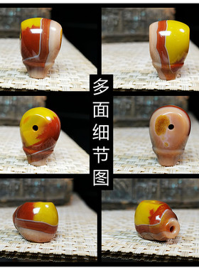 天然原矿战国红玛瑙鸡油黄红色贵妃壶三通佛头配饰配件配珠单散珠