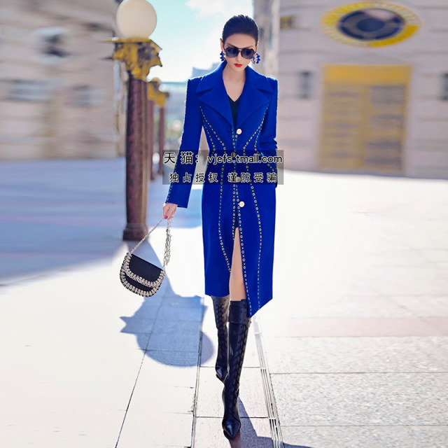 European and American style woolen coat mid-length