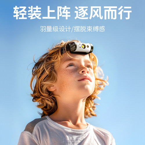 沃尔森Candy儿童头灯赶海露营感应登山轻便充电帽夹强光头戴式 - 图1