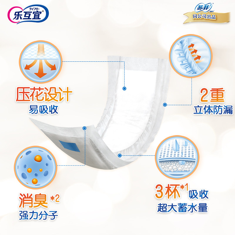 尤妮佳乐互宜内置型成人男女尿垫 lifree乐互宜成人用纸尿护理用品