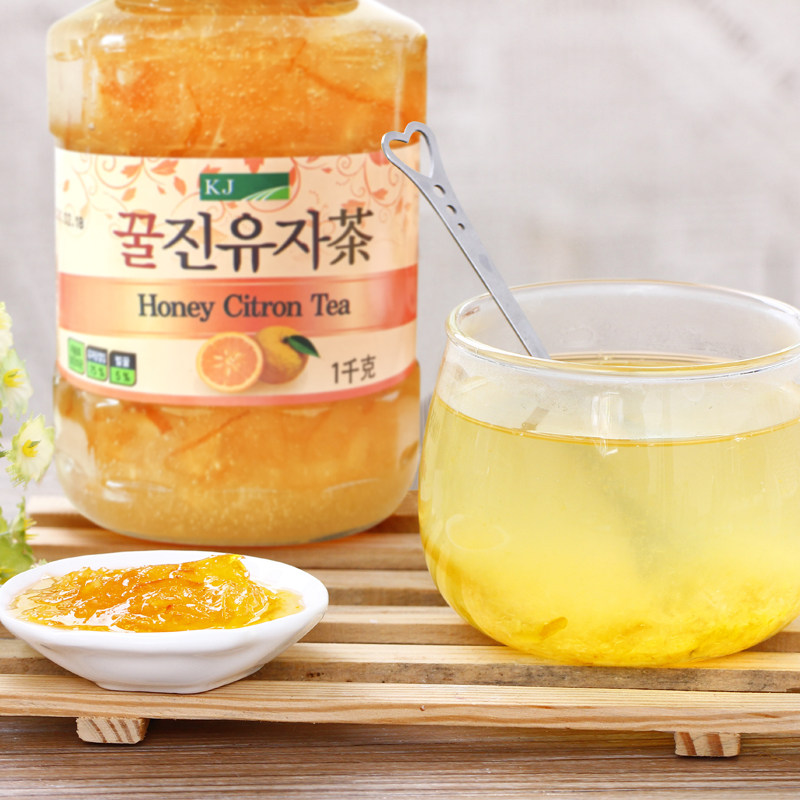 韩国进口kj柚子茶560g 1kg酱果味茶 威海韩品食品蜂蜜果味茶