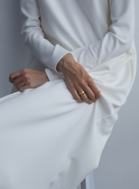 ABOAB男女925银厚镀金简约戒指