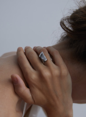 ABOAB925银厚镀金简约雕塑肌理