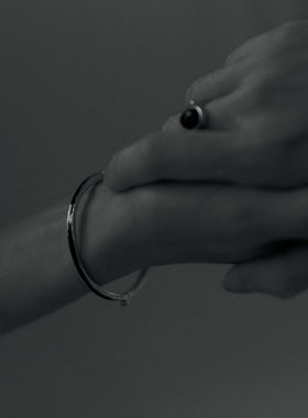 ABOAB男女925银厚镀金雕塑戒指