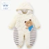 Gấu nhỏ khách bé thân 0-1 tuổi Đàn ông và phụ nữ quần áo trẻ em mùa thu và mùa đông áo khoác cotton dày sơ sinh romper ấm - Áo liền quần bộ áo liền quần dài tay cao cấp cho bé sơ sinh Áo liền quần