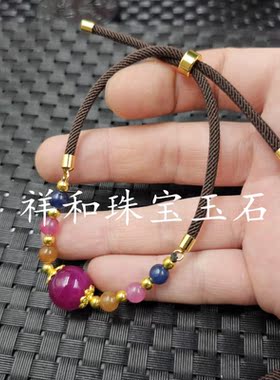 包邮冰种玫红色玛瑙圆珠两件套