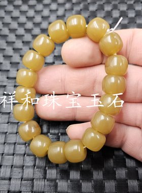 仿新疆和田玉老型珠仿玉石手链
