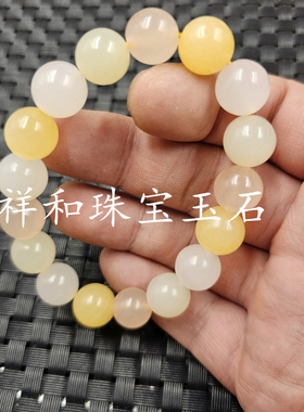 方解石玉圆珠玉石手链12毫米