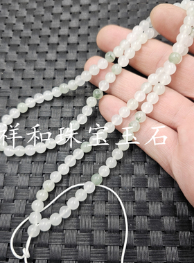 碧绿色圆珠玉石挂件绳天山翠