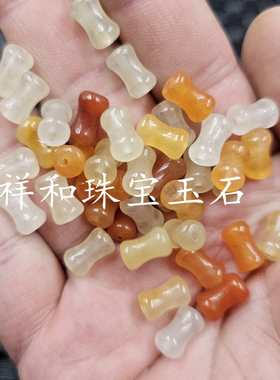 新疆石英岩玉竹节玉石散珠