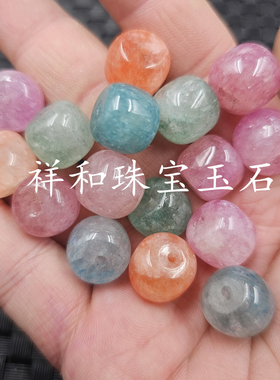 碧玺色老型珠玉石散珠