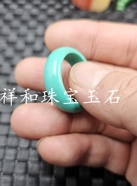 仿绿松石仿玉石戒指天蓝色戒指