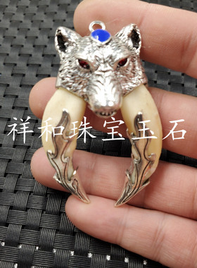 饰品挂件复古豹子头吊坠