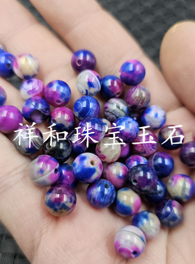凤凰青金玛瑙圆珠玉石散珠