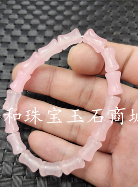 包邮翠玉干青竹节玉石手链祖