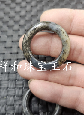 青花岫玉平安扣玉石挂件