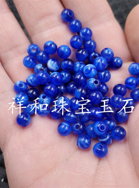 饰品散珠仿蜜蜡圆珠散珠宝蓝色蜜蜡散珠8毫米特色散珠配件珠子