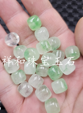 海蓝宝色老型珠玉石散珠西瓜