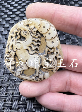 仿古文玩新疆和田观音佛吊坠