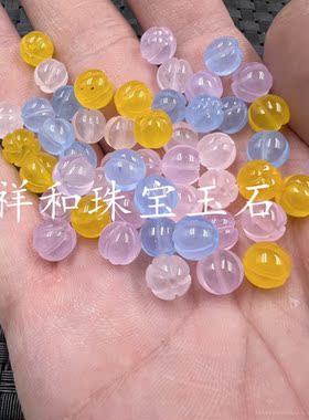 石英岩玉三色南瓜珠散珠配件珠