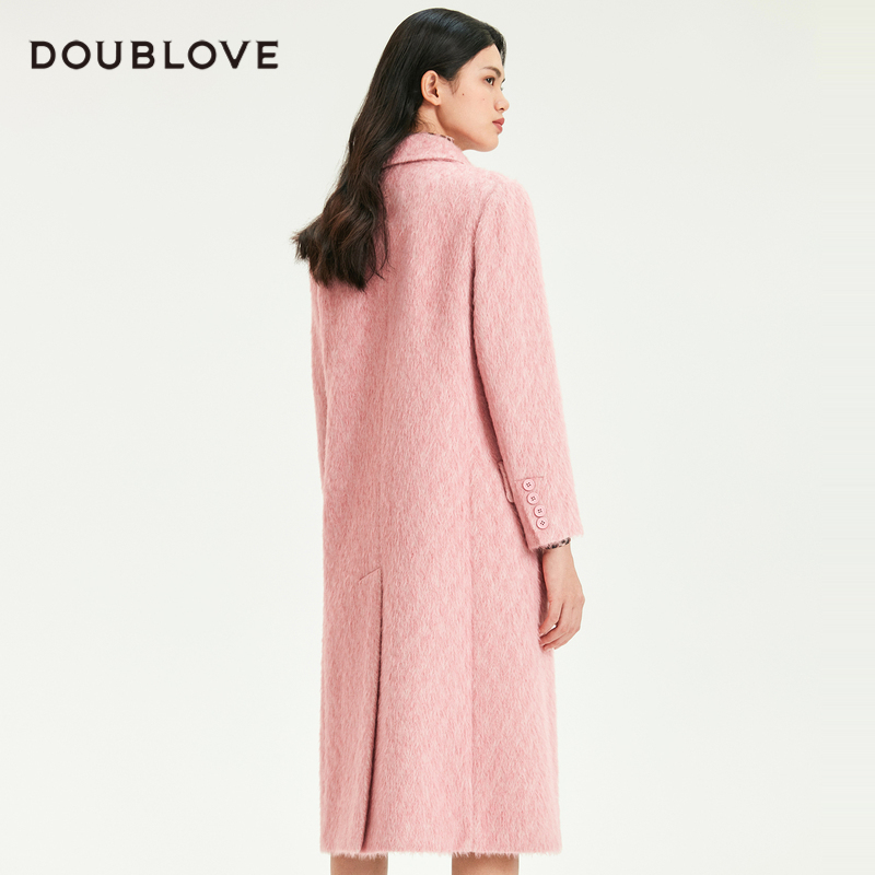 商场同款doublove贝爱羊驼毛大衣 doublelove毛呢外套