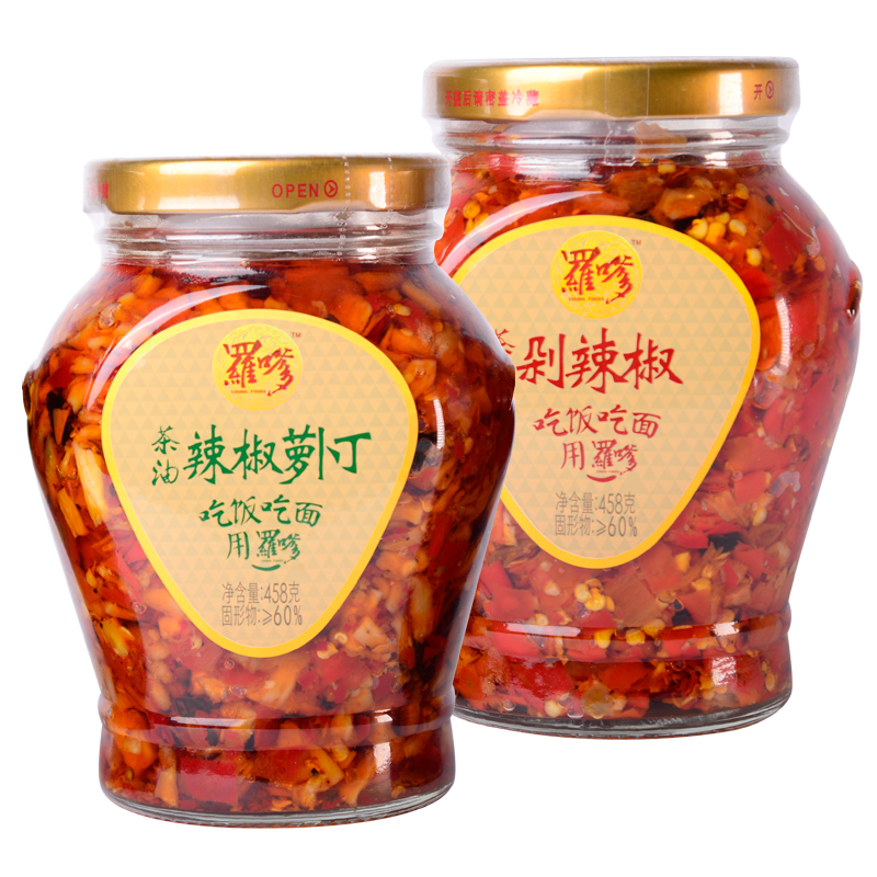 罗嗲茶油萝卜丁豆豉辣椒酱剁辣椒老坛酸菜湖南特产香辣下饭菜458g