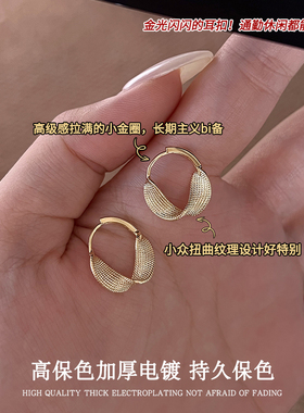 七与 新品【扭曲纹理】简约小众耳扣女高级感耳环ins复古百搭