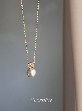 新品【柔光香槟限定项链】巨美！冰切玫瑰钻高亮珍珠项链