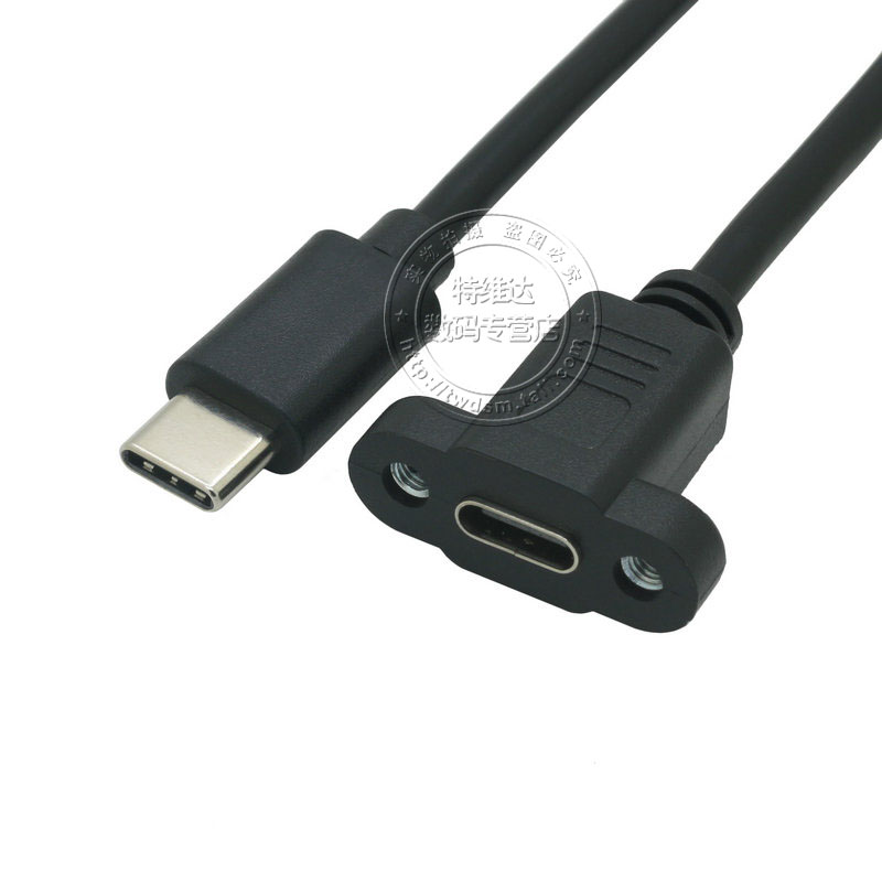 type-c延长线弯头usb3.1公对母带螺丝孔可固定数据线充电线拓展坞USB2.0加长安卓micro转Type-C接U盘键鼠 - 图0