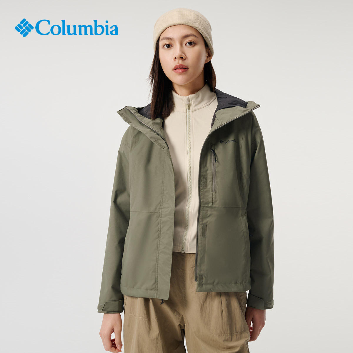 Columbia哥伦比亚户外25秋冬新款女士防水防风单层冲锋衣WR0533 - 图0