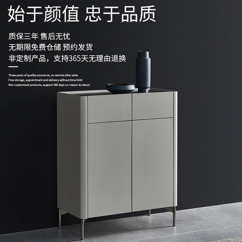 意式岩板鞋柜家用门口隔断玄关柜进门门厅柜简约现代轻奢北欧鞋柜 - 图1