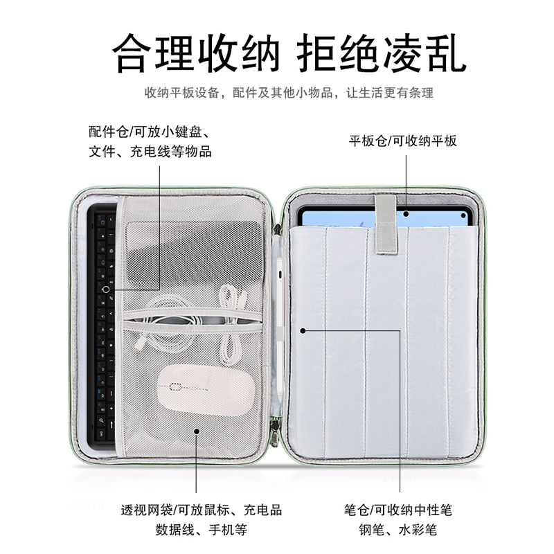 AJIUYU 适用小米平板6spro手提包12.4英寸平板5pro电脑包2024款Xiaomi Pad 6S Pro内胆包拉链防摔皮套收纳袋 - 图2