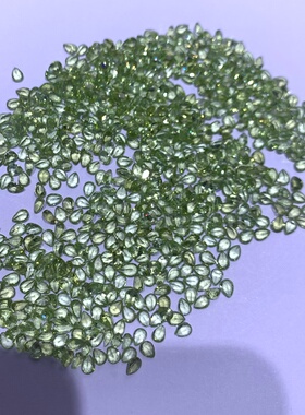 天然橄榄石裸石3×4mm水滴形未镶嵌裸石DIY饰品配件