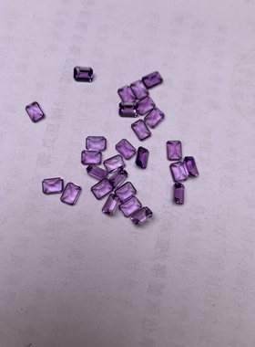天然紫水晶裸石长方形4×6mm未镶嵌裸石适合镶嵌戒指吊坠耳钉